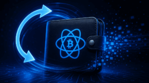 Una billetera con logo de Electrum y símbolo que indica actualización.