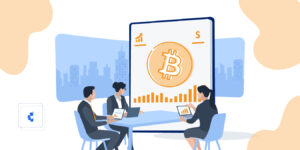 Personas reunidas en una oficina discutiendo sobre BTC.