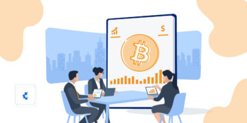 Personas reunidas en una oficina discutiendo sobre BTC.