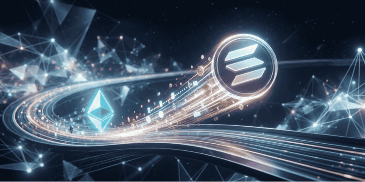 Solana compitiendo y ganando vs Ethereum.