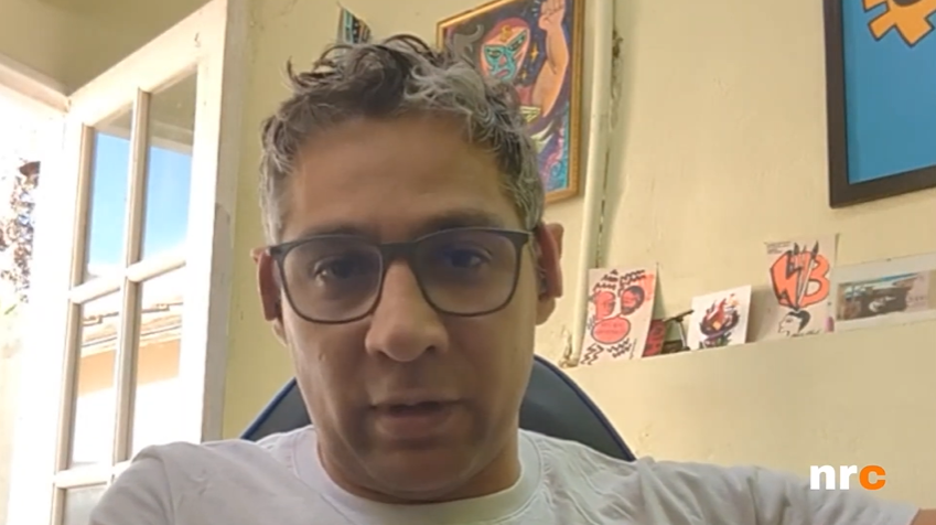 El desarrollador bitcoiner Francisco Calderón durante una entrevista.