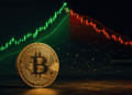 Imagen que representa una subida y posterior caída del precio de bitcoin.