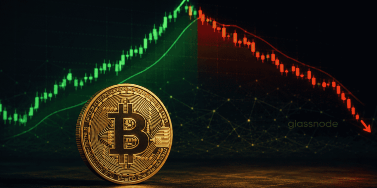 Imagen que representa una subida y posterior caída del precio de bitcoin.