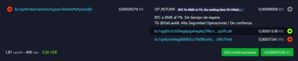 Captura de pantalla de uno de los mensajes enviados al hacker de Coldcard.
