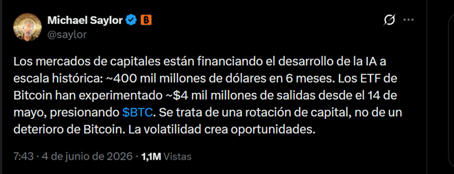 Publicación de Michael Saylor
