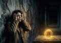 persona asustada con bitcoin brillante