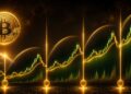 Gráfico ilustrativo de los ciclos de precio de Bitcoin después de cada halving, mostrando las distintas etapas de crecimiento y las subidas históricas de BTC tras la reducción de la emisión.
