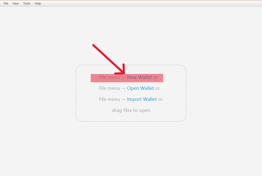 Interfaz de inicio de Sparrow Wallet.