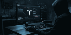 Un hacker creando la plataforma falsa.