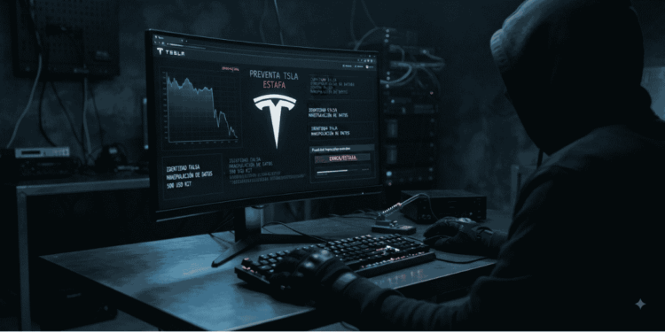 Un hacker creando la plataforma falsa.