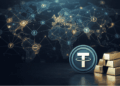 Logo de Tether, unos lingotes de oro.