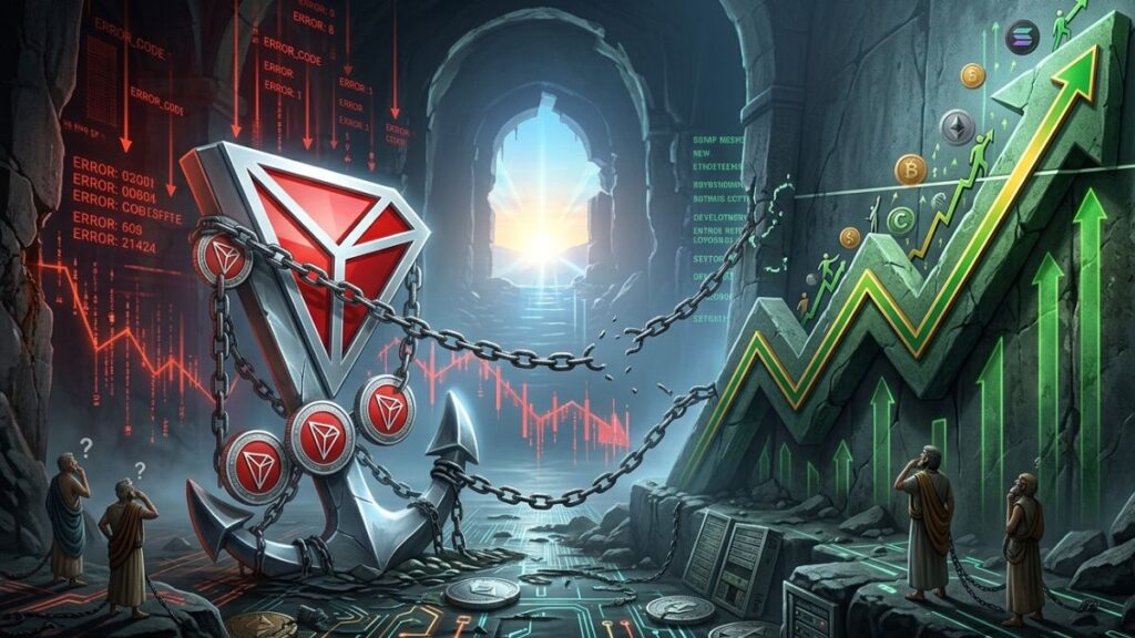 El precio de TRX no acompaña el movimiento alcista con la fuerza de otras altcoins. Imagen: CriptoNoticias hecha con Gemini.