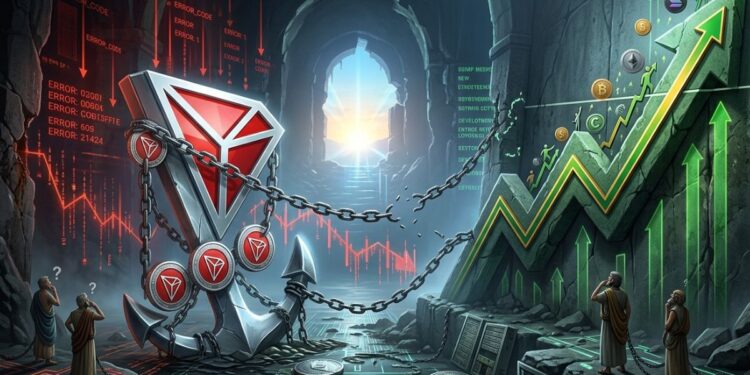 El precio de TRX no acompaña el movimiento alcista con la fuerza de otras altcoins. Imagen: CriptoNoticias hecha con Gemini.