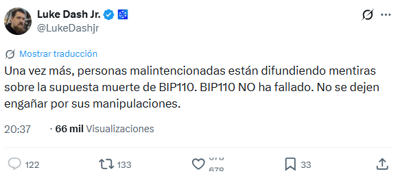 Publicación en X de Luke Dashjr.