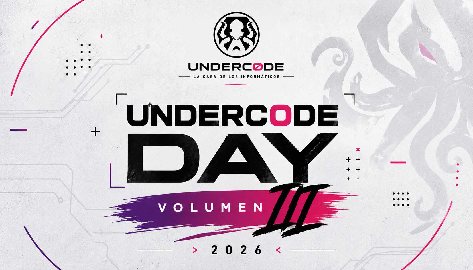 Póster Undercode Day Volumen III 2026 con logo y diseño tecnológico.