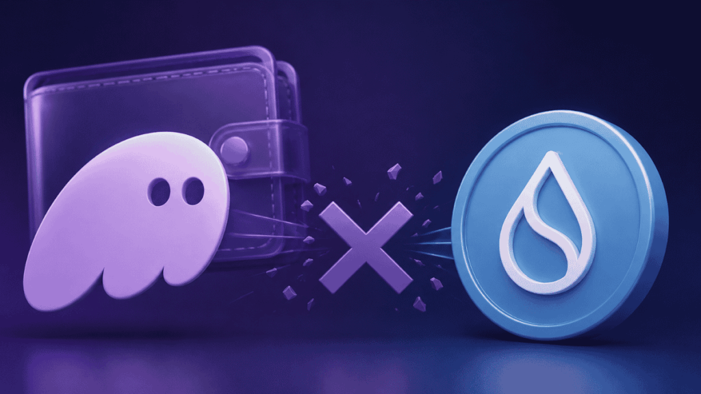 Imagen conceptual que expresa que La wallet Phantom dejará de ofrecer soporte para la criptomoneda Sui.