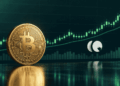 Gráficos verdes y logo de BTC y de Cryptoquant.