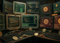 Computadoras con sistemas de programación de Bitcoin.