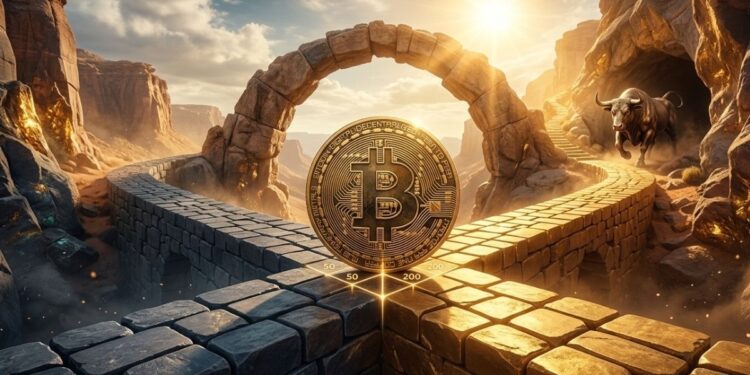 El precio de bitcoin está cerca de un indicador técnico importante: la cruz dorada. Imagen: CriptoNoticias/Gemini.