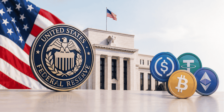 Logo de la Fed, un par de stablecoins.