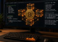 Una computadora corriendo un nodo de Bitcoin.