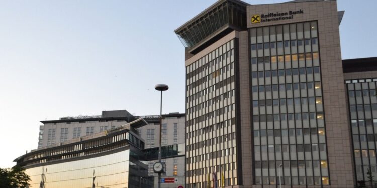 Fotografía de la sede principal del Raiffeisen Bank International en Austria.