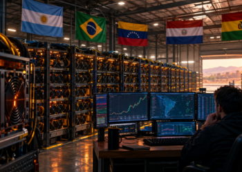 Un galpón de ASIC de minería de Bitcoin.