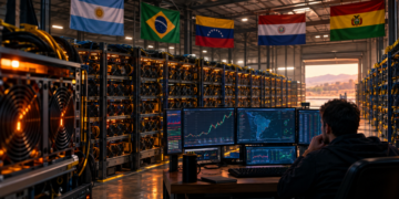 Un galpón de ASIC de minería de Bitcoin.