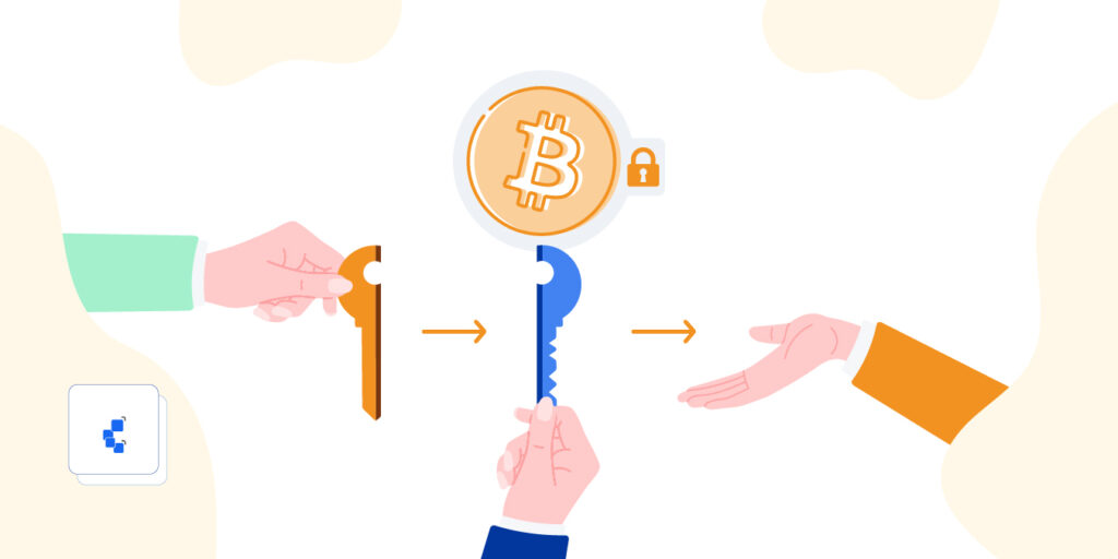 Llaves de bitcoin siendo entregadas en statechain.
