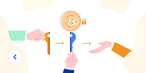 Llaves de bitcoin siendo entregadas en statechain.