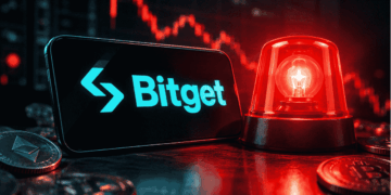 Logo de Bitget, sirena de alerta.