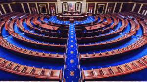 Fotografía del recinto de debates de la Cámara de Representantes de Estados Unidos.