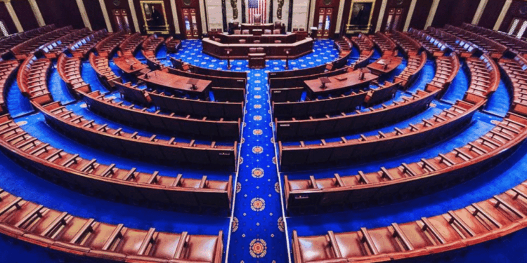 Fotografía del recinto de debates de la Cámara de Representantes de Estados Unidos.