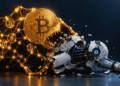 Una red de criptomonedas comiéndose a un robot.