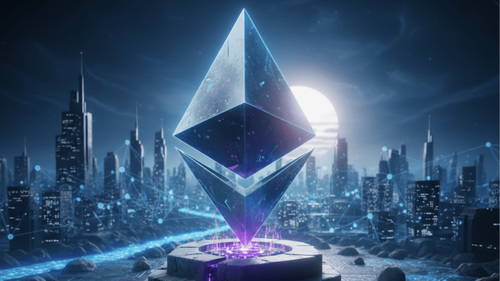 El logo de la red Ethereum.