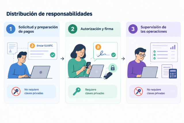 Infografía que muestra cómo se distribuyen las responsabilidades en una empresa.