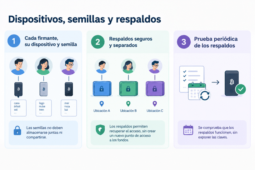 Infografía con la explicación de las semillas y respaldos.