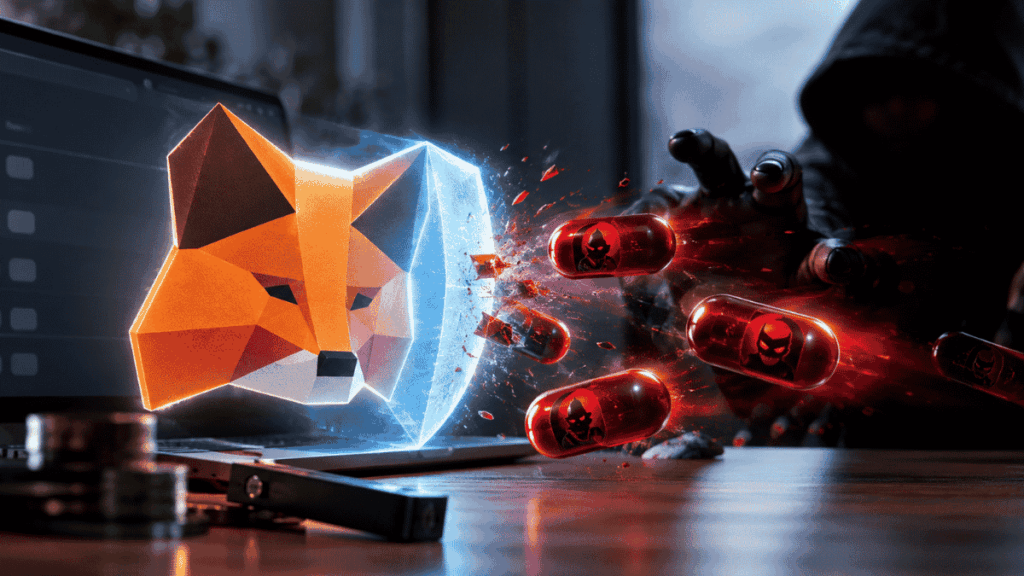 Imagen que simboliza a Metamask bloqueando este tipo de ataques.