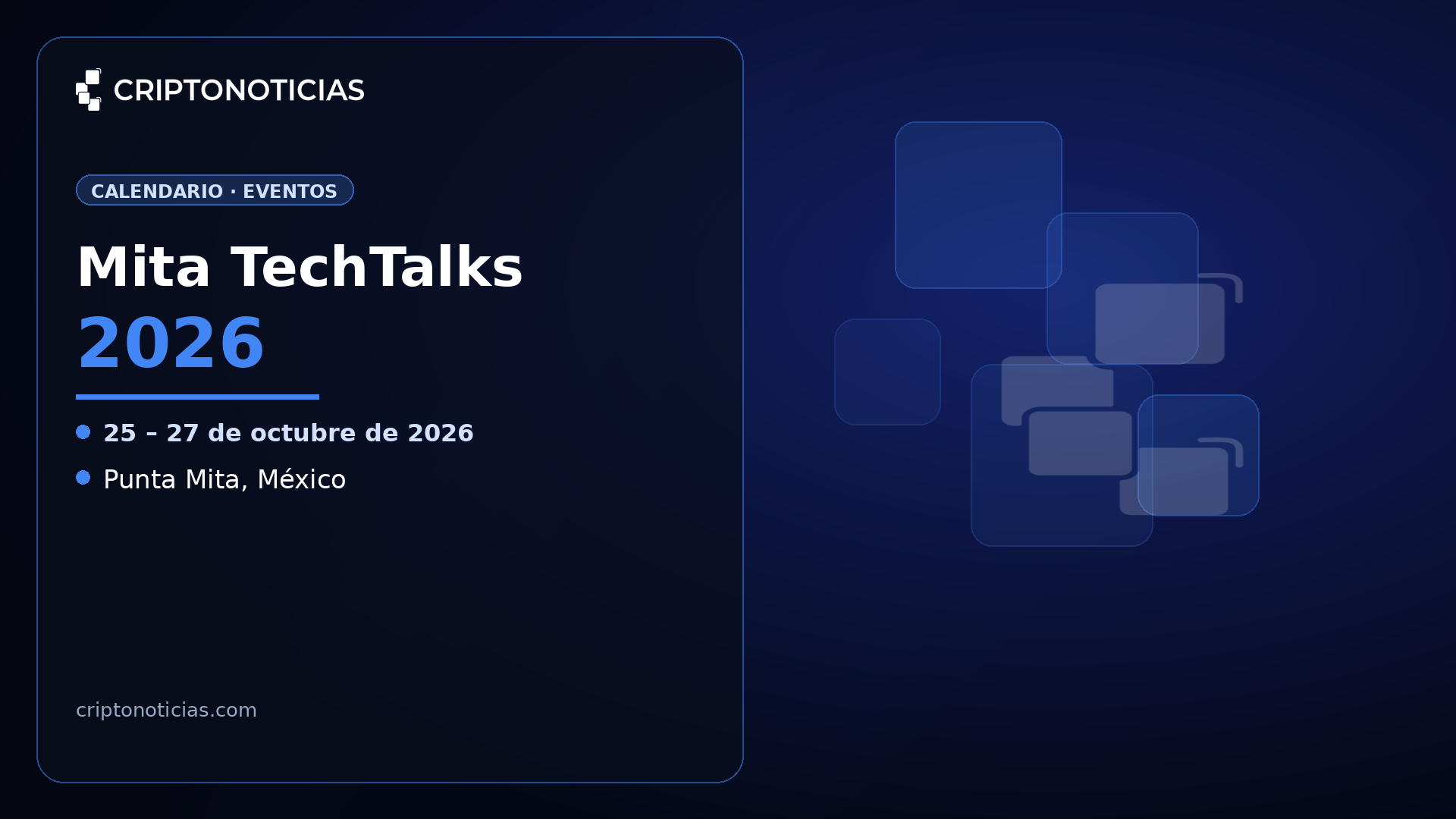 Mita TechTalks 2026 — Punta Mita, México (Calendario CriptoNoticias)