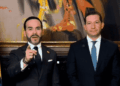 A la izquierda, el presidente de Colombia Abelardo de la Espriella. A la derecha, el presidente de la DIAN, Andrés Felipe Velásquez Reyes.