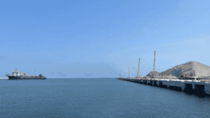 Vista del Puerto de Chancay, infraestructura clave para el comercio internacional peruano.