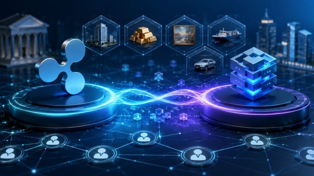 Ecosistema de Ripple conectando activos del mundo real como bienes raíces, oro, arte, y finanzas.