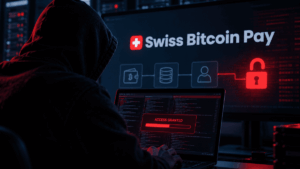 Imagen que simboliza a atacante vulnerando los sistemas de seguridad de Swisss Bitcoin Pay.