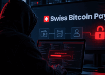 Imagen que simboliza a atacante vulnerando los sistemas de seguridad de Swisss Bitcoin Pay.