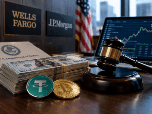 Dolares con la bandera de EE.UU de fondos y moneda de tether y bitfinex