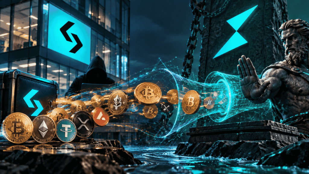 Imagen conceptual que simboliza el rechazo de THORChain al bloqueo de transacciones.