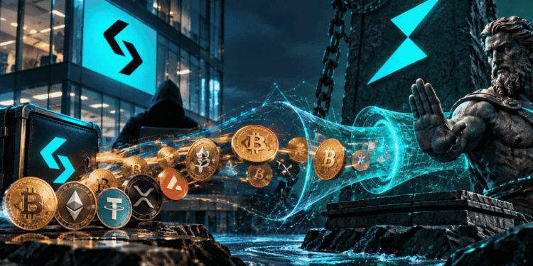 Imagen conceptual que simboliza el rechazo de THORChain al bloqueo de transacciones.