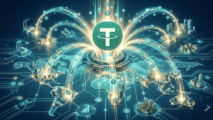 Imagen que simboliza el envío de USDT por parte de Tether hacia diversos países.