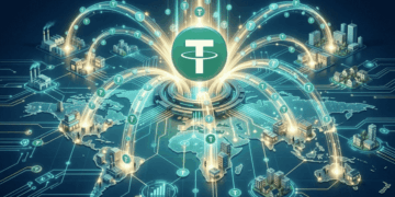 Imagen que simboliza el envío de USDT por parte de Tether hacia diversos países.