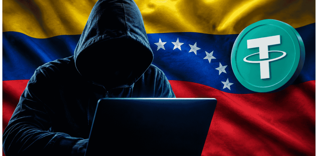 Bandera de Venezuela, delicuente, logo de tether.